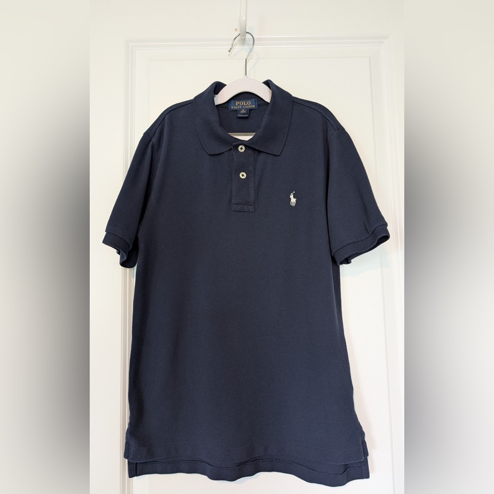 Polo Ralph Lauren Boys Short Sleeve Cotton Polo Navy Size M/10-12